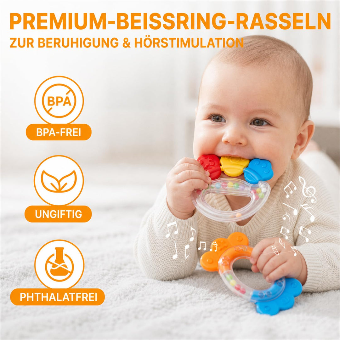 JoyCat Babyspielzeug 0-6 Monate, 6 in 1 Sensorik Baby Spielzeug mit Kontrastkarten, Schwarz Weiss Ko