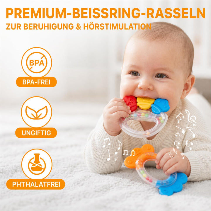 JoyCat Babyspielzeug 0-6 Monate, 6 in 1 Sensorik Baby Spielzeug mit Kontrastkarten, Schwarz Weiss Ko