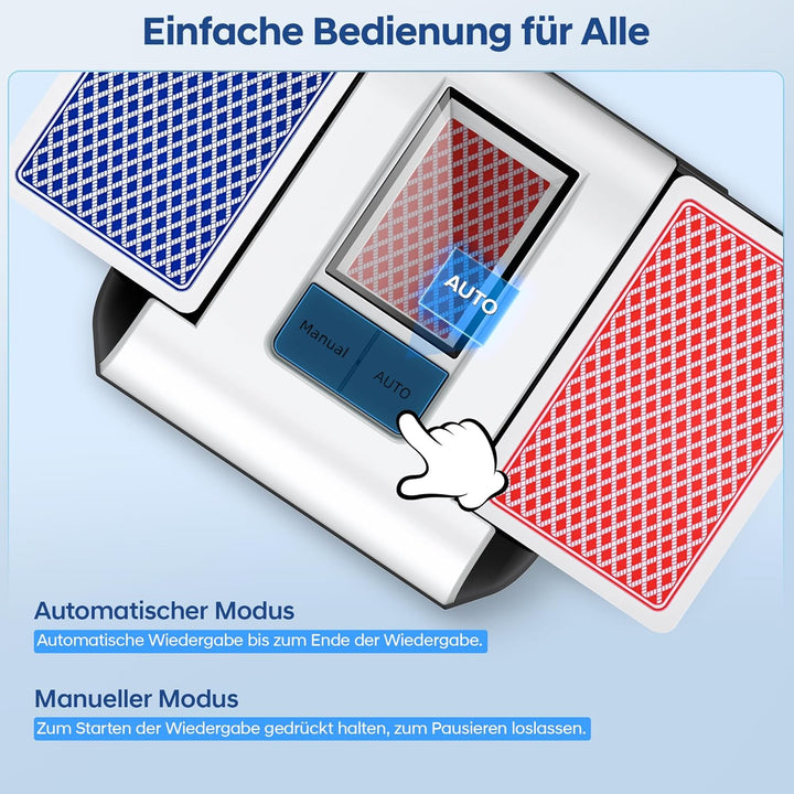 Automatischer Kartenmischer 1-2 Deck, Automatischer Mischmaschine Karten, Wiederaufladbarer Kartenmi