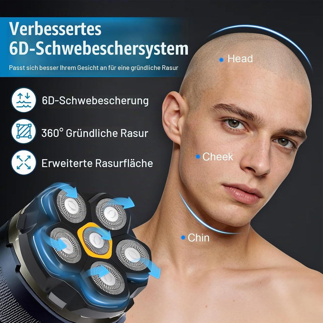 2 Stück Ersatzrasierkopf für DOAO Kensen JoyKoi Kibiy AEXIRI Shaver, Magnetische 6D Kopfrasierer für