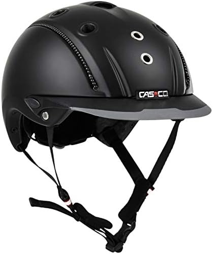 Casco Reithelm MISTRALL-1 schwarz + MyStyle Wechselstreifen schwarz + flieder (violett) L (58-62cm),