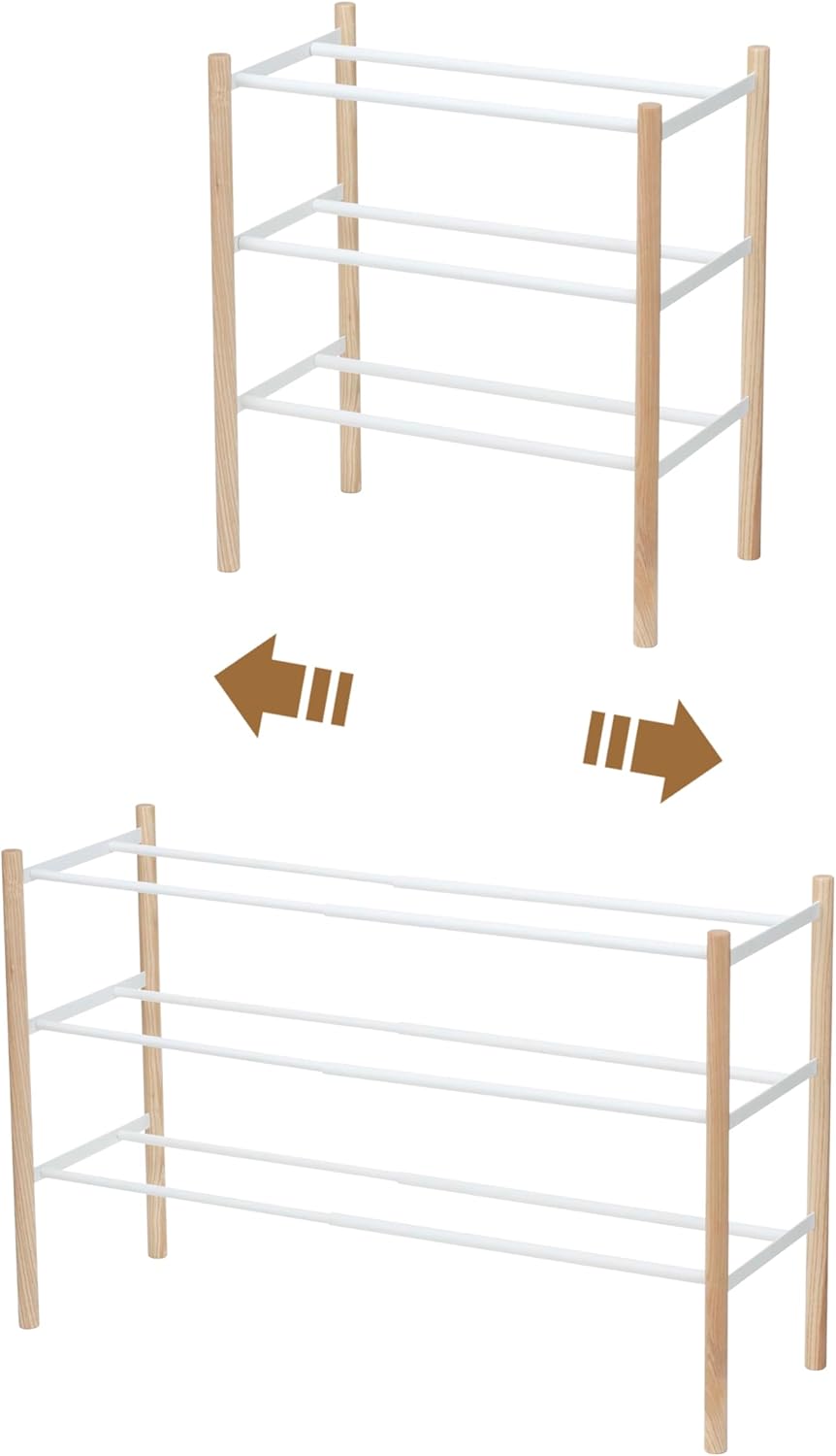 Expand. Shoe Rack - Plain - white Weiss, Weiss