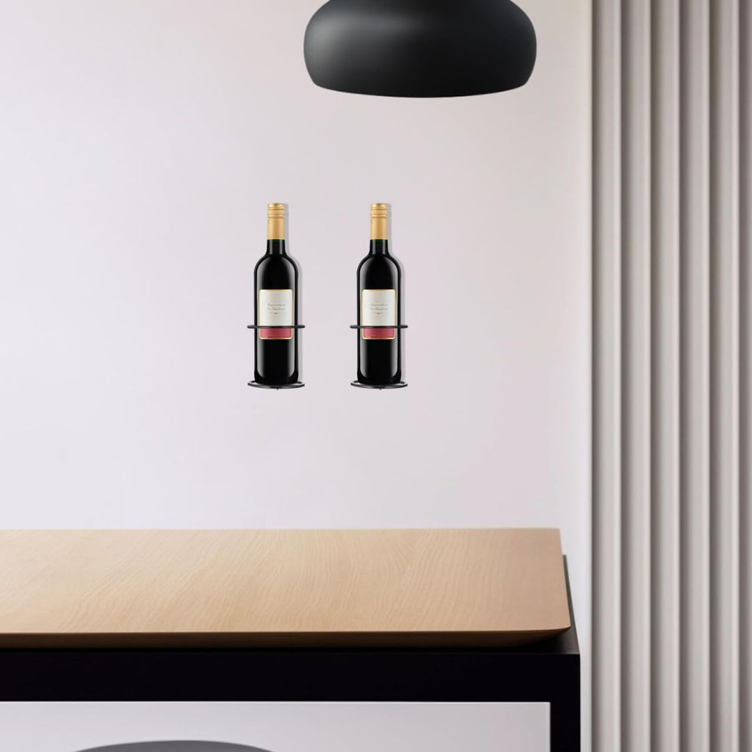 STOBAZA 2Er-Set Wandmontiertes Weinregal Aus Metall Flaschenhalter Für Einzelne Weinflasche Wandwein
