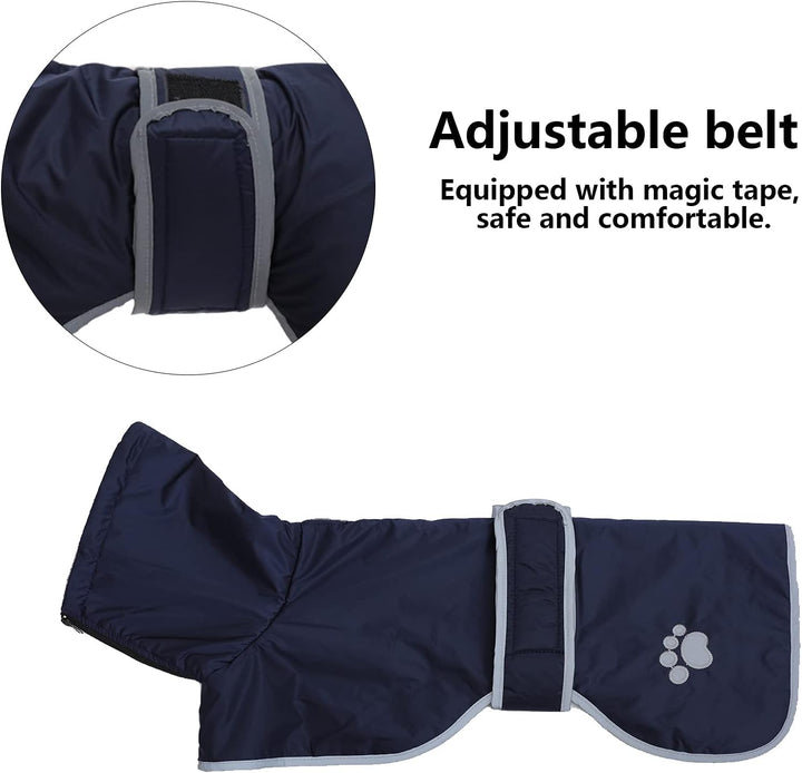 Geyecete Hunde Wintermäntel fur Windhund,Hundejacken mit plüschfutter,Wasserdichter Regenmantel Wind
