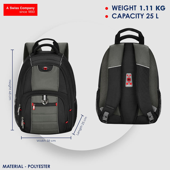 WENGER Pillar Laptop-Rucksack, Notebook bis 16 Zoll, 25 l, Damen Herren, Business Uni Schule Reisen,
