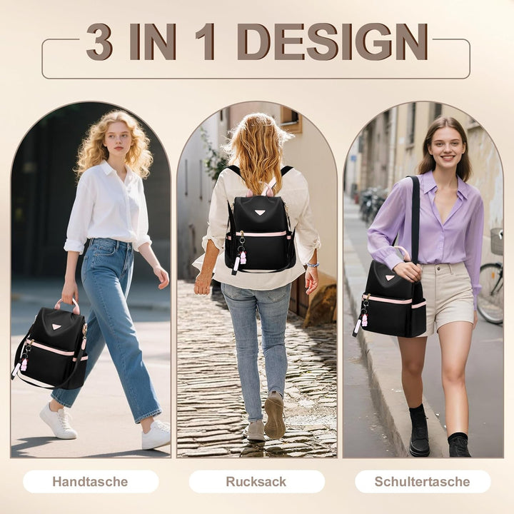 Leathario Damen Rucksack klein，Rucksack Anti Diebstahl，Rusack für Mädchen Und Fraun，Cityrucksack Mod