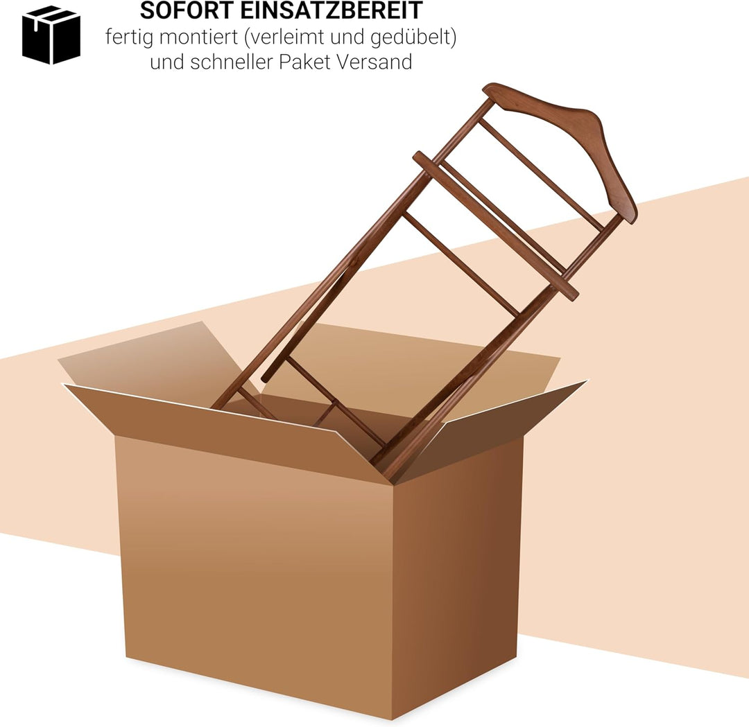 Stummer Diener aus Massiv Holz - klappbarer Herrendiener und Butler - fertig montierter Damendiener