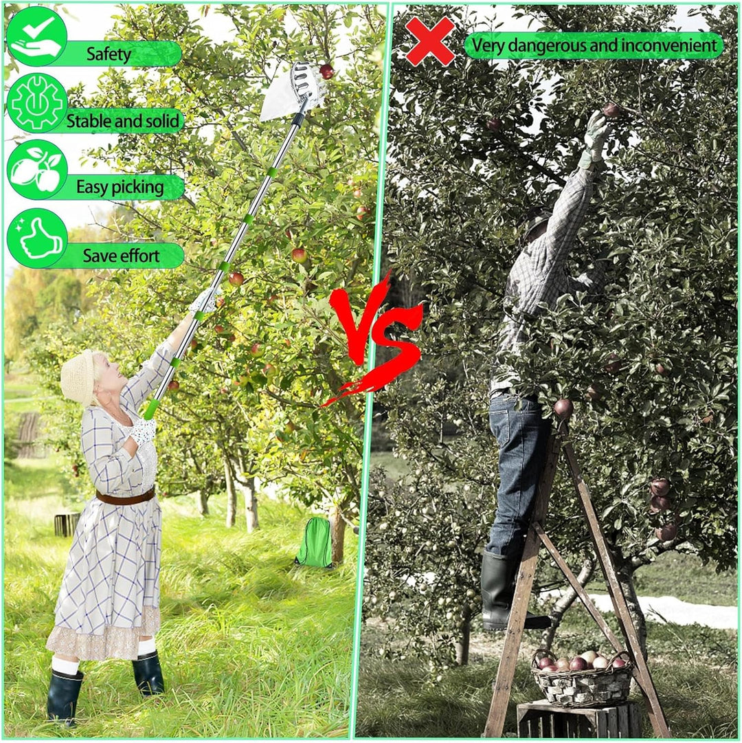 4m Kirschenpflücker, Apfelpflücker mit Teleskopstiel, Obstpflücker für Kirschen, Obstpflücker Telesk