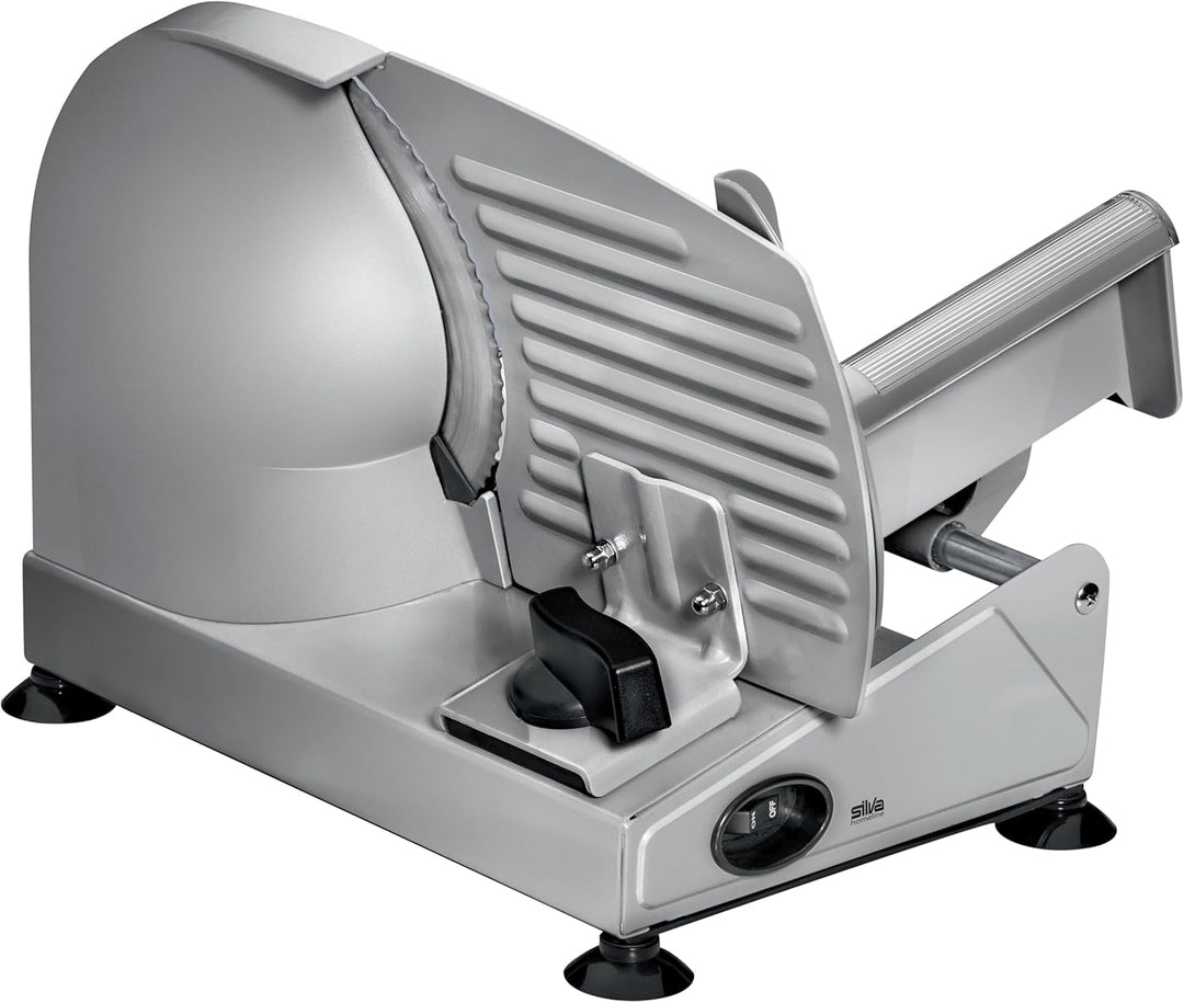 Silva Schneider Allesschneider AS 500 | 150W | Metallgehäuse | 19 cm Edelstahlmesser | Exakte Schnit