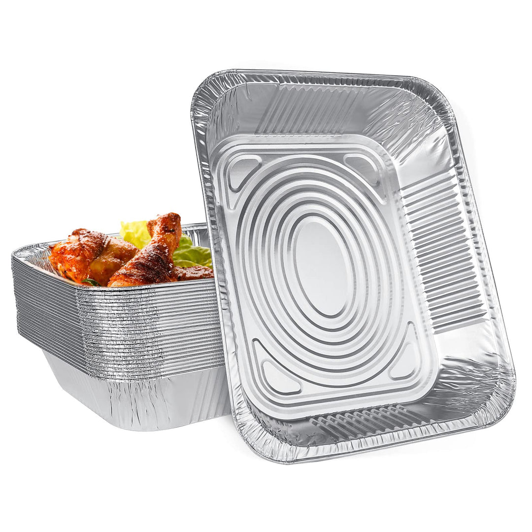 SENENQU 30 Stück Grill Aluschalen Gross 3500ML, Grillschalen Aluminium 32,5 x 26 x 6 cm, Einweg Alum