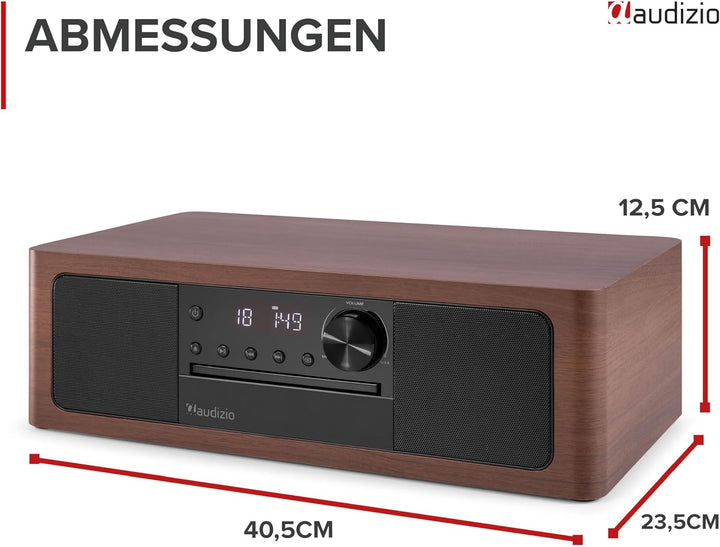 Audizio Lunata - DAB Radio mit CD Player, 100W Stereoanlage mit CD & Bluetooth 5.3 - Musikanlage mit