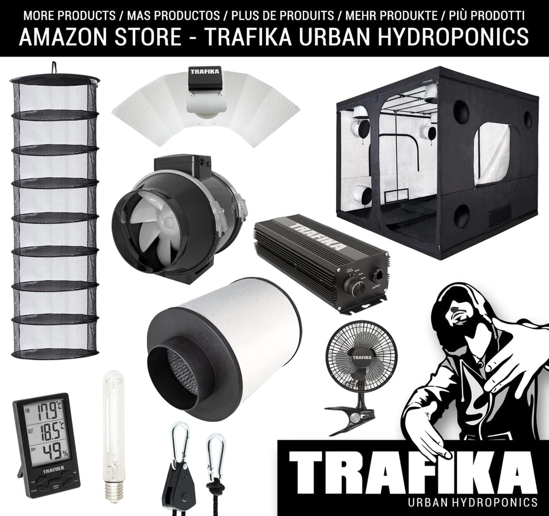 TRAFIKA Extractor KIT 100mm/250m3h KOHLEFILTER +ENTLÜFTER TT 100 (2 Geschwindigkeiten) + 5M COMBIDUC
