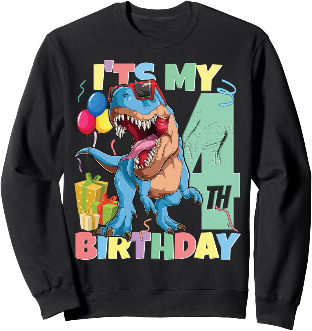 T-Rex 4. Geburtstag Junge Mädchen 4 Jahre 2018 Dinosaurier Sweatshirt