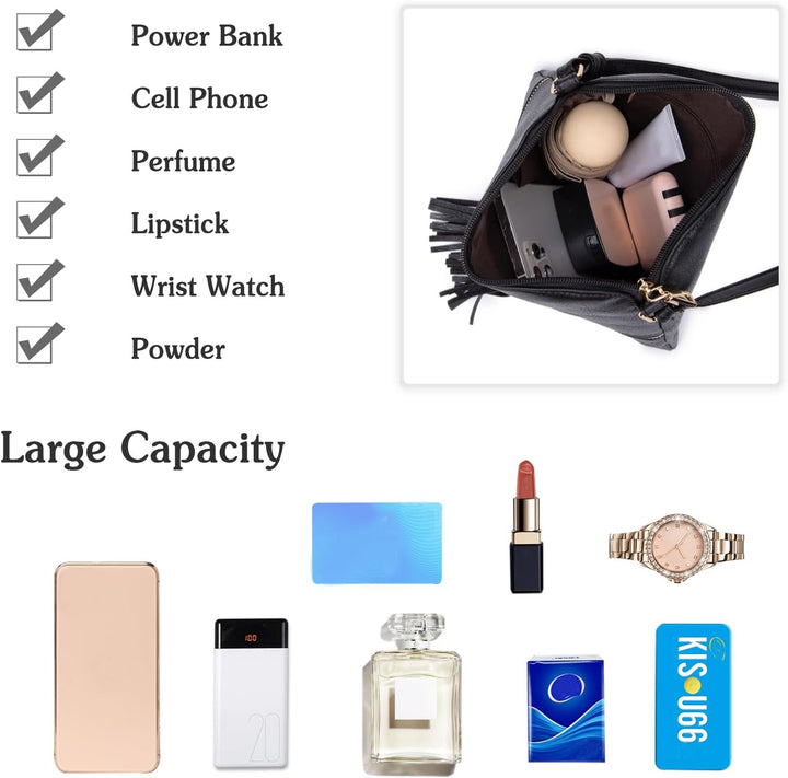 PORRASSO Mode Umhängetasche Damen Schultertasche Beuteltasche PU Handtasche für Reisen Arbeit Täglic
