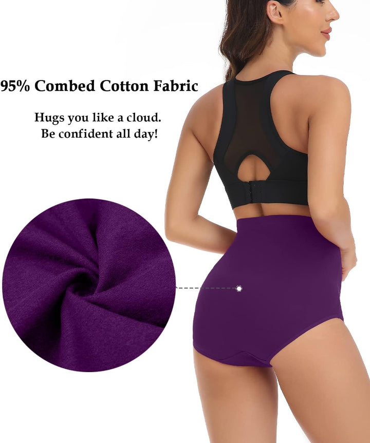 wirarpa Unterhosen Damen Baumwolle Unterwäsche Super Hohe Taille Frauen Slips 4er Pack 7XL Mehrfarbi