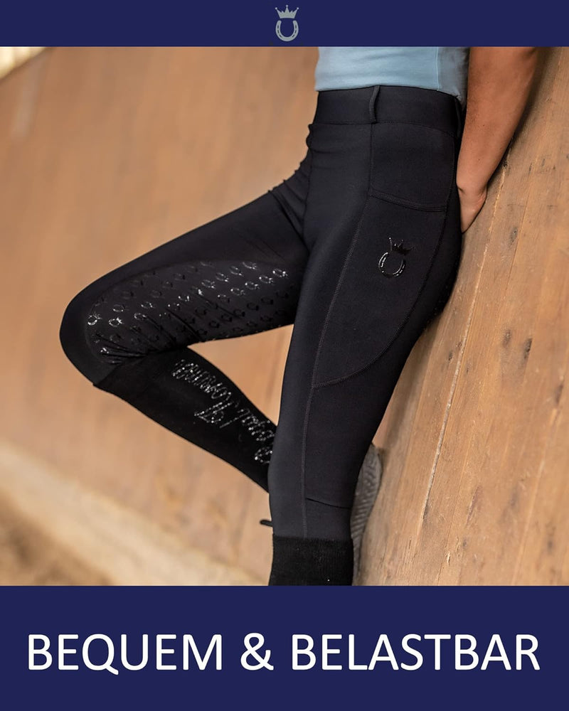 Royal Horsemen Reitleggings Damen & Mädchen (Gr. XXS-XL) - Silikon Vollbesatz - Bequeme Highwaist Re