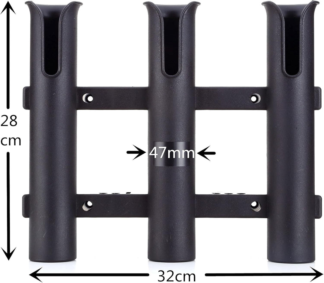 Wand montiert Angel Halterungen Röhren Links Angel Halter Rack Liegt 3-pole-black
