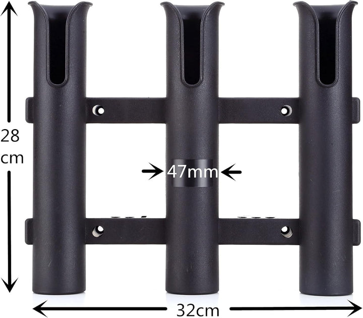 Wand montiert Angel Halterungen Röhren Links Angel Halter Rack Liegt 3-pole-black