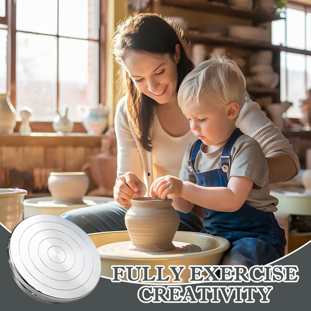 Drehbare Töpferscheibe 25 cm Drehscheibe Töpfern Manuell Skulptur Töpferscheibe Doppelseitige DIY To
