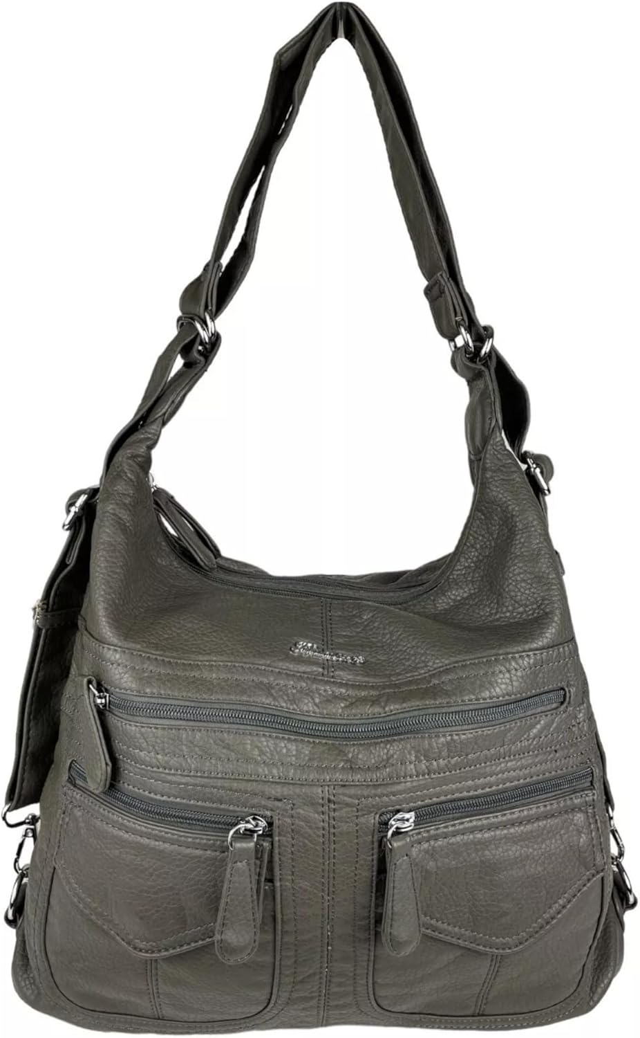 Rucksacktasche I 2in1 Damen Rucksack und Handtasche in Einem I Schultertasche einfarbig uni und bati