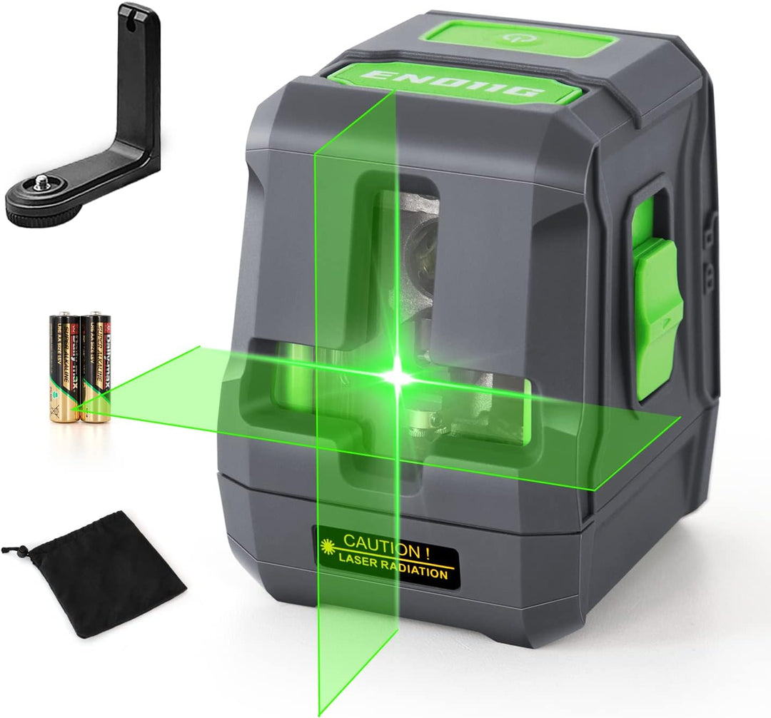 Kreuzlinienlaser Grün, ENVENTOR EN011G Selbstnivellierend Linienlaser 25m ± 0,3mm/m, Vertikale/Horiz