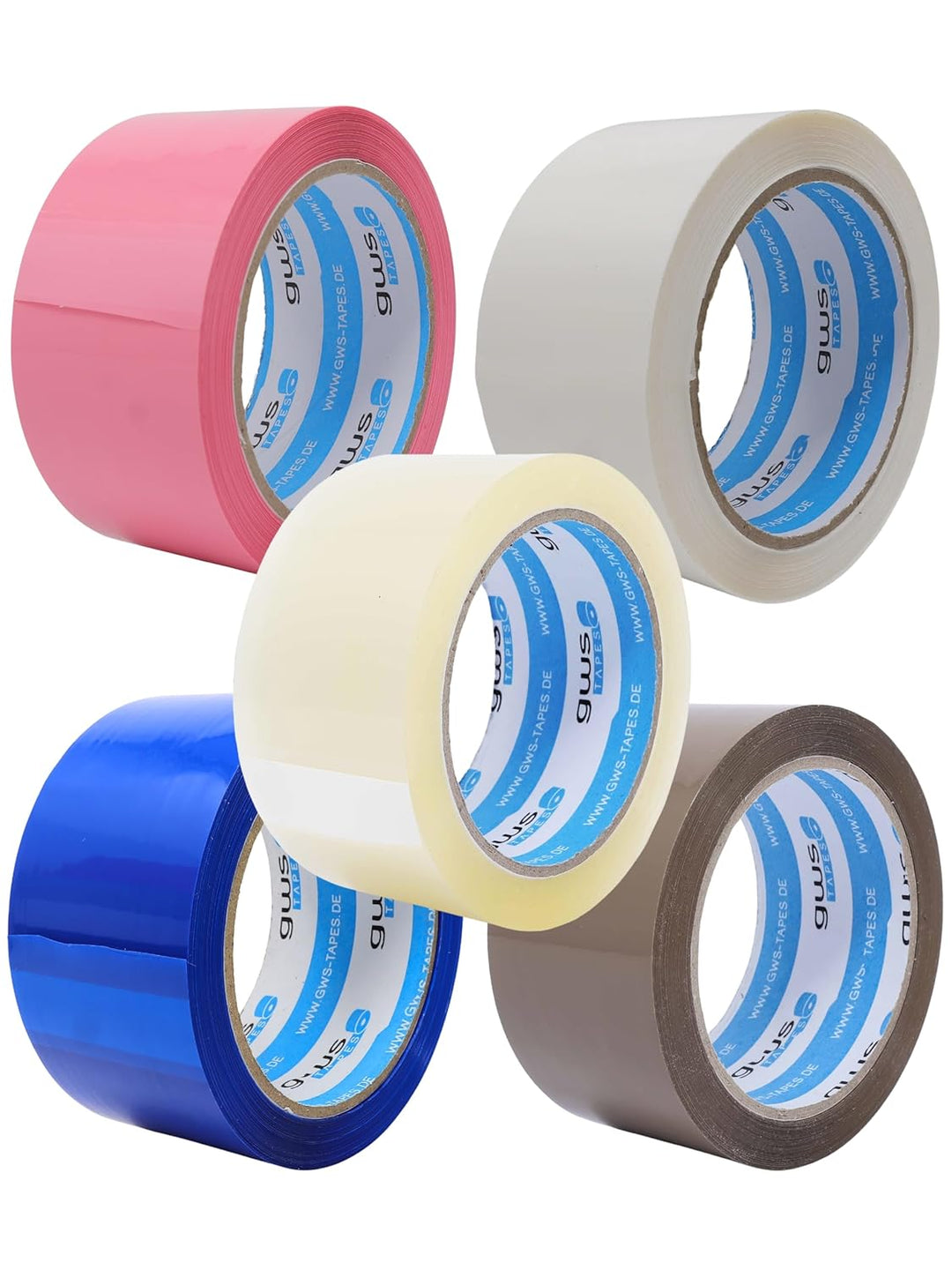 gws Verpackungs-Set mit robustem Lager/-Industrie Abroller und 6 Rollen sortiert 66m x 50mm zum Verp