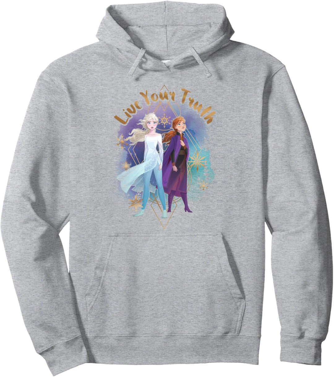 Disney Frozen 2 Elsa Anna Live Your Truth Geometric Portrait Pullover Hoodie