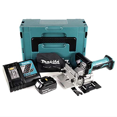 Makita DPJ 180 RT1J 18 V Li-Ion Akku Nutfräse im Makpac + 1 x 5,0 Ah Akku + Ladegerät