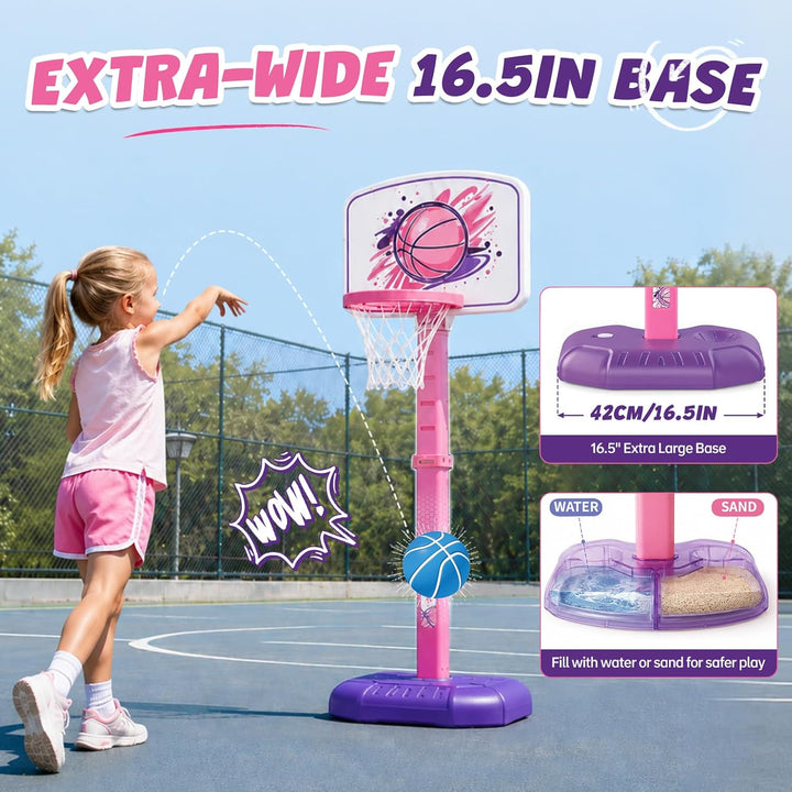 YESHIN Basketballkorb Kinder Indoor Outdoor, Tragbares Basketballkörbe mit Spass-Panel, höhenverstel