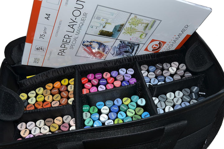 Graph'it Tasche mit kompletter Kollektion, 165 Marker in verschiedenen Farben