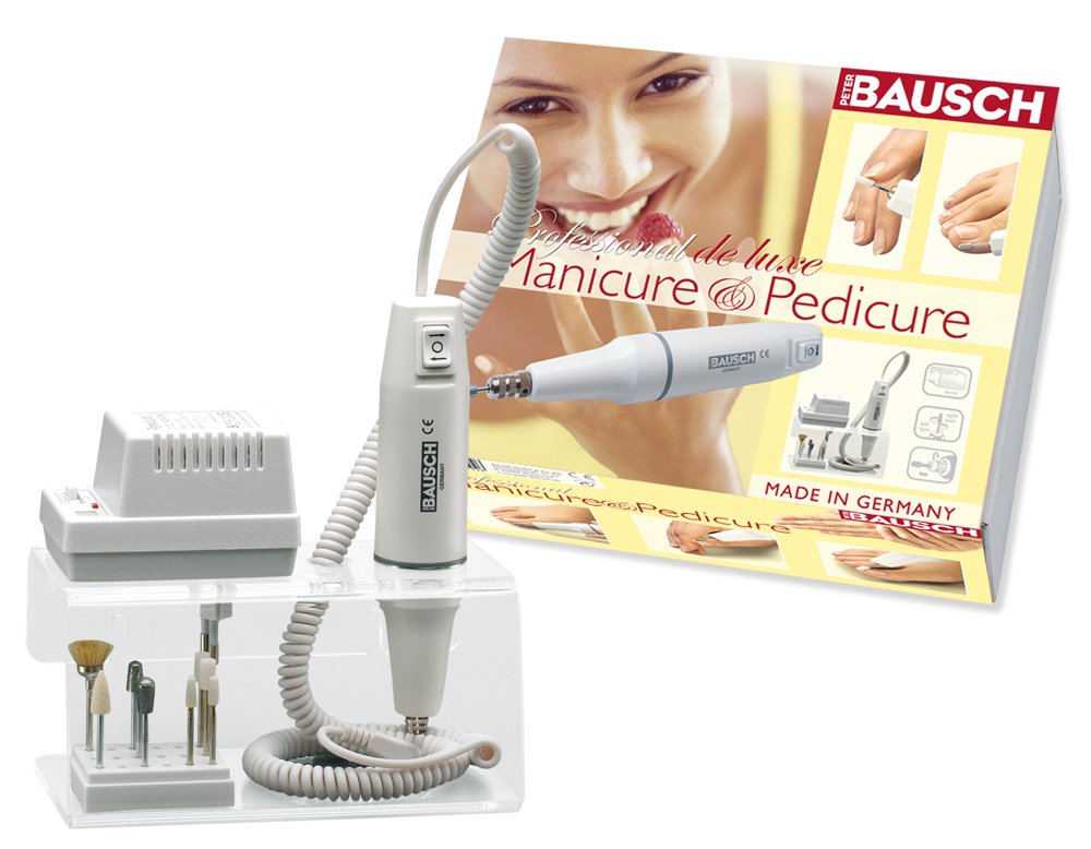 Bausch 0319 Elektrisches Maniküre-/Pediküregerät mit Rechts- und Linkslauffunktion, Acrylständer, 9