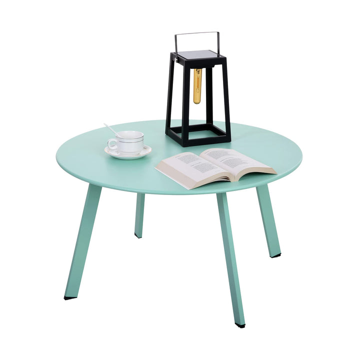 Beistelltisch Metall, Garten Beistelltisch Rund, Sofatisch Kaffeetisch & Couchtish mit Verstellbarer