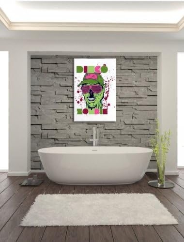 Disco Zombie white Leinwandbild Bild auf Leinwand, XXL riesige Bilder fertig gerahmt mit Keilrahmen,