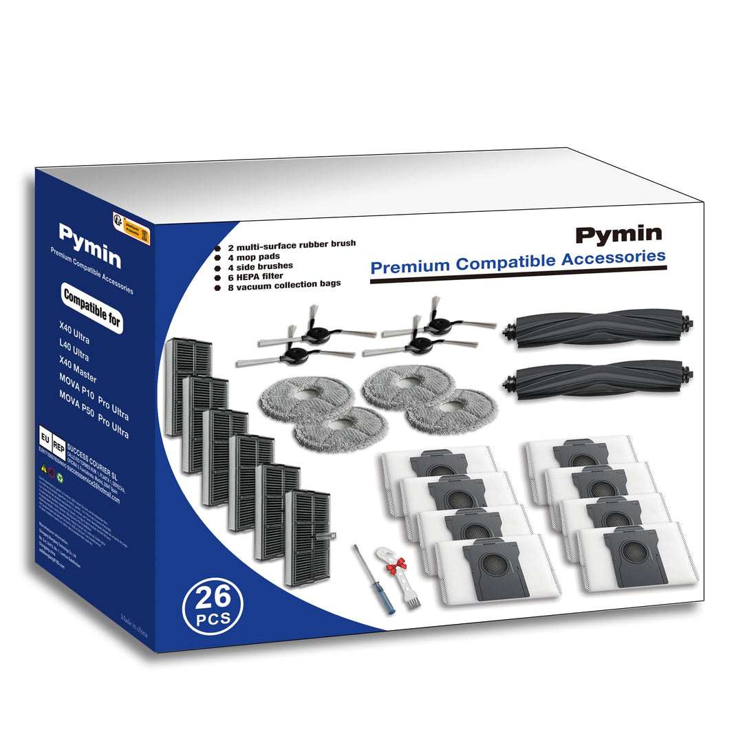 Pymin 26pcs Zubehör für Dreame L40 Ultra (Gen 2) /X40 Ultra /X40 Master /D30 Ultra, für MOVA P10 Pro