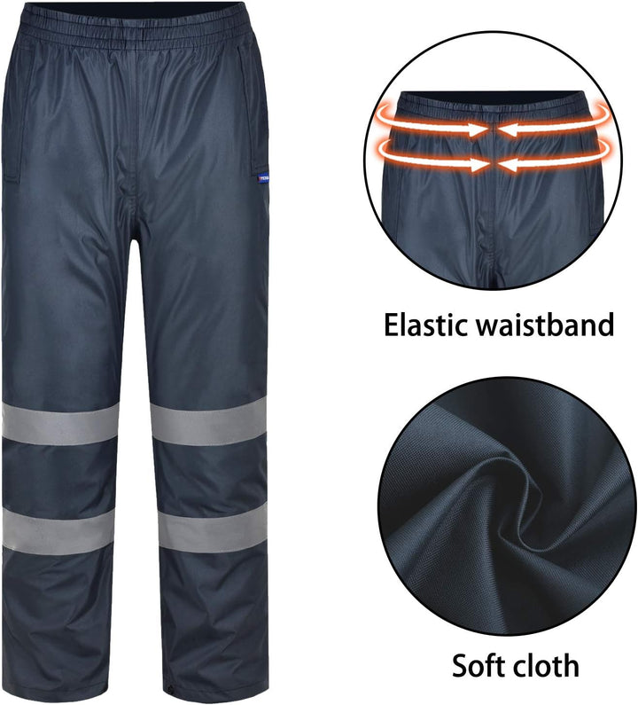 AYKRM Regenhose Herren Fahrrad Warnschutz Regen-Latzhose, warnregenhose Arbeitshose Regenhosen für H