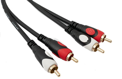 System-S Cinch 2 RCA Kabel 30 m Stecker zu Stecker Stereo AV Adapter in Schwarz