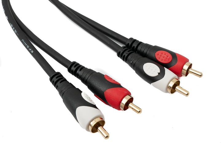 System-S Cinch 2 RCA Kabel 20 m Stecker zu Stecker Stereo AV Adapter in Schwarz