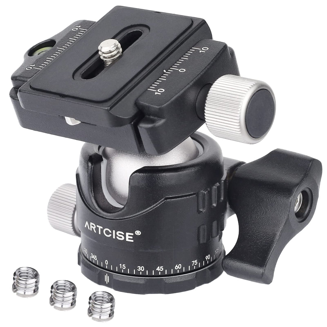 Stativkopf mit niedrigem Profil, ARTCISE EB30S 30MM Kugeldurchmesser mini Ganzmetall-Kugelkopf & 1/4