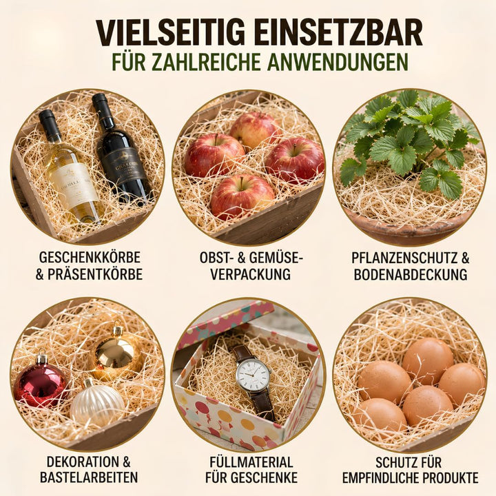 20 Kilogramm (Kg) Holzwolle | Natur | Erdbeerholzwolle | In Deutschland hergestellt | Ideal als Füll