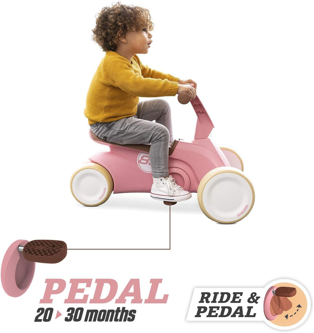 Berg GO² 2in1 Rutschauto Retro Rosa | Rutscher und Laufrad, Kinderrutscher, Kinderauto mit Ausklappb