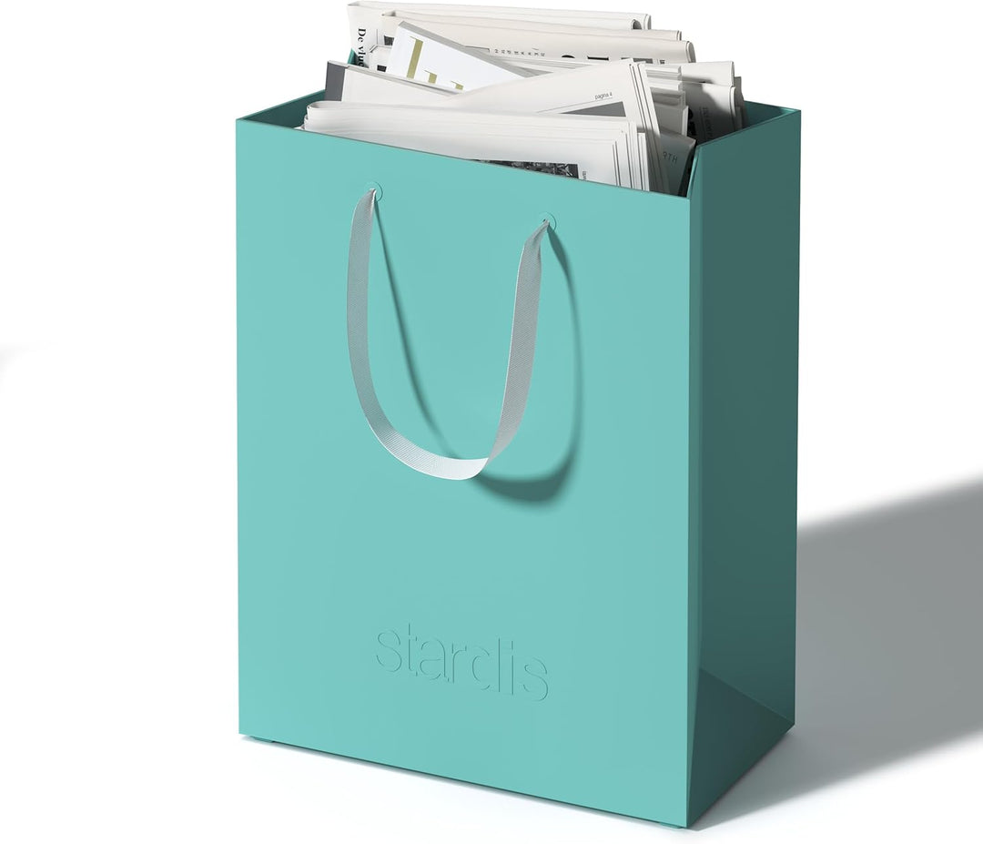 binbox Design Papierkorb eckig stylischer Papiereimer mit Tragegriffen für Büro Office Kunststoff Mü