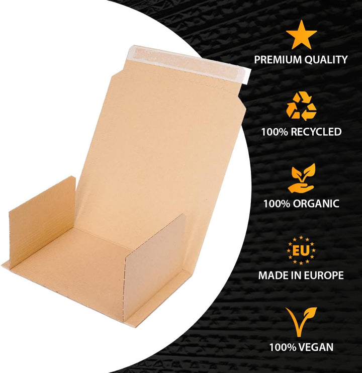 300 Buchverpackungen 245 x 165 x 20-70 mm braun Kartonagen BV-2