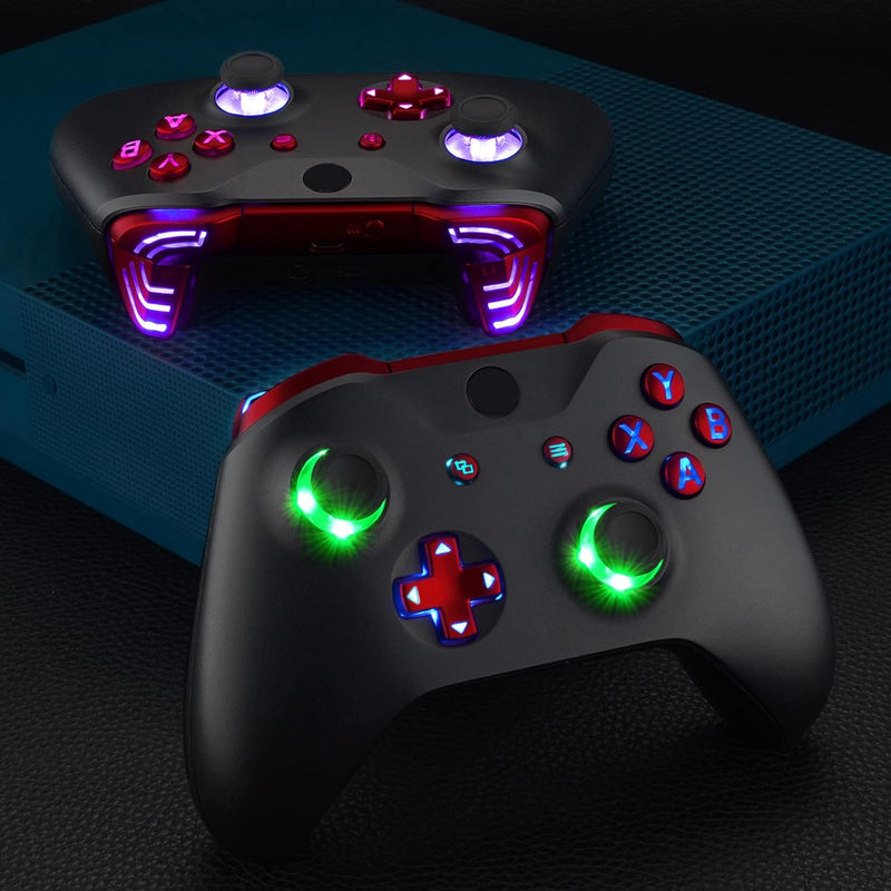 eXtremeRate LED Taste für Xbox One S/X Controller,Leuchttasten Bleuchtung Knöpfe D-pad Sticks ABXY M