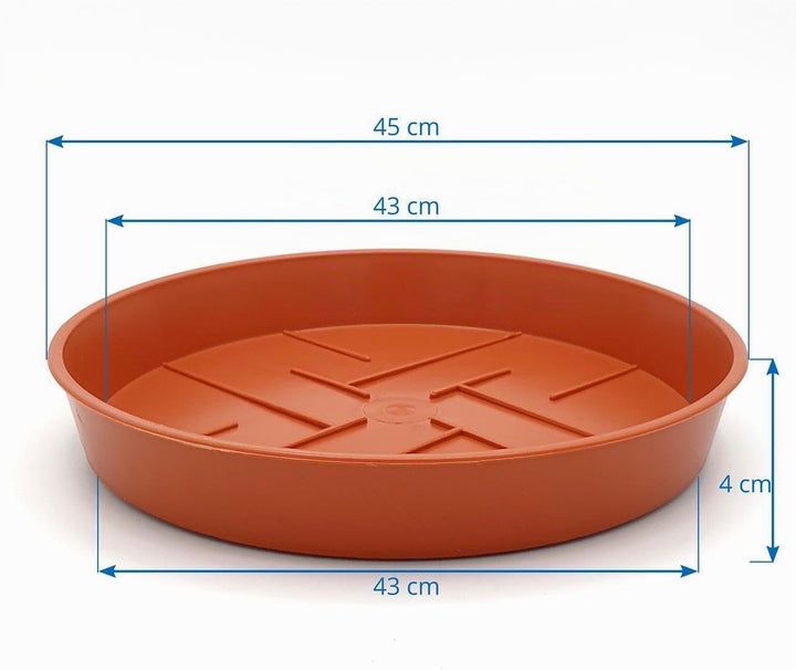 5er-Set Blumentopf-Untersetzer Rund aus Plastik 45 cm Durchmesser, Untertopf für Innen- und Aussenbe