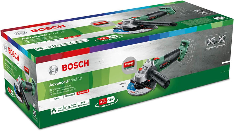 Bosch Winkelschleifer AdvancedGrind 18 (ohne Akku, 18 Volt System, Scheiben-Ø: 125 mm, im Karton), 1
