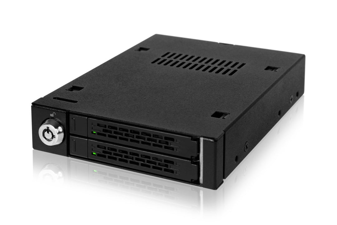 ICY DOCK Wechselrahmen für 2X 2,5 Zoll (6,4cm) SATA SSD/HDD in 1x 3,5 Zoll (8,9cm) - Vollmetall Toug