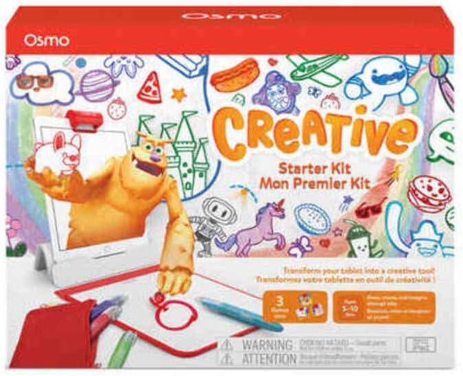 Osmo - Creative Starter Kit for iPad - 3 Educational Learning Games - Ages 5-10 - Drawing, Word Prob