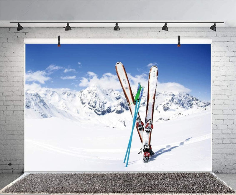 Renaiss 3x2.5m Winter Ski Resort Fotografie Hintergrund Snowboard Alpen Weisser Schnee Berg Gipfel H