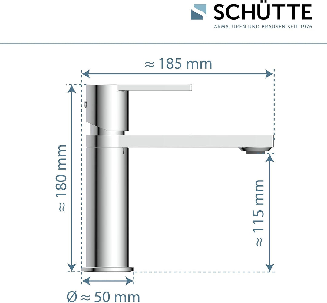 SCHÜTTE Waschtischarmatur MANHATTAN 33010, Wasserhahn Bad mit Ablaufgarnitur, Armatur Badezimmer, Ei