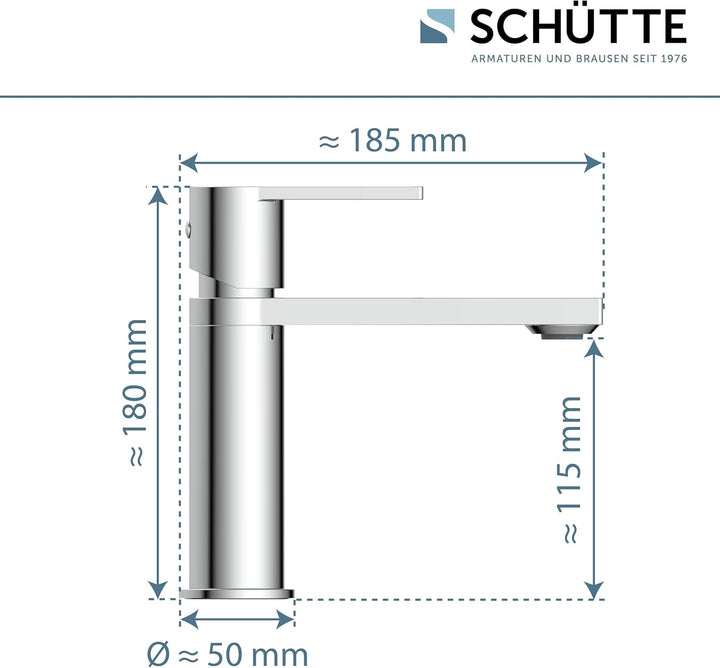 SCHÜTTE Waschtischarmatur MANHATTAN 33010, Wasserhahn Bad mit Ablaufgarnitur, Armatur Badezimmer, Ei